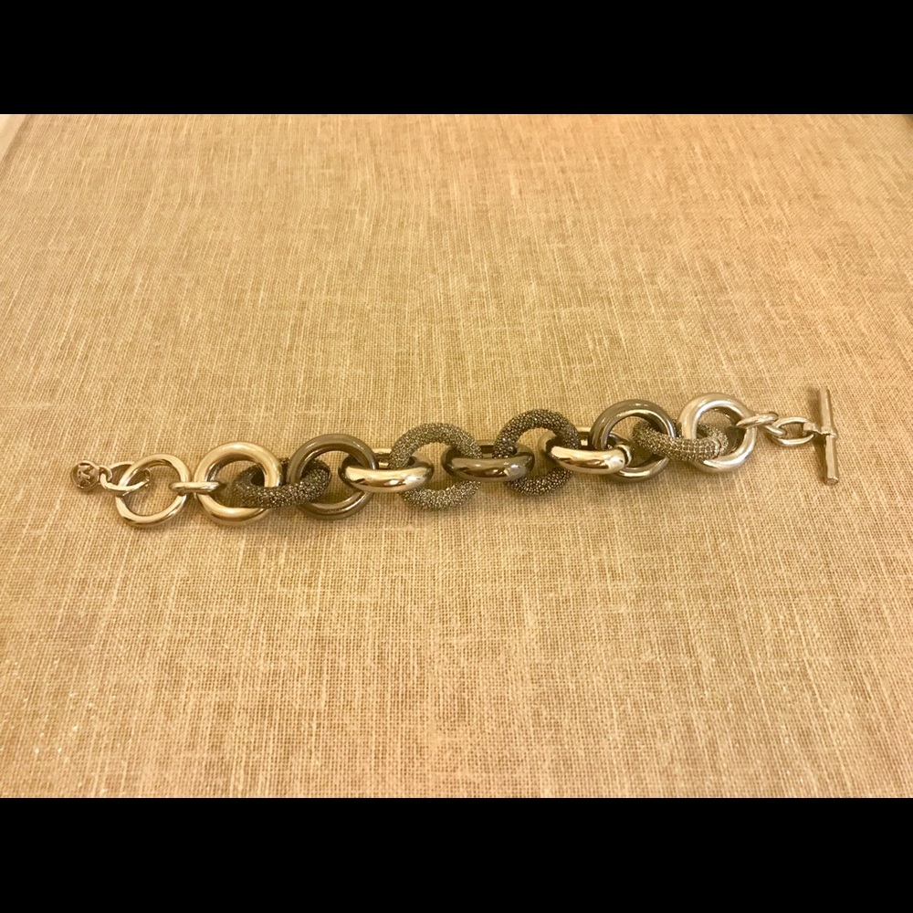 💯AUTH Michael Kors Curb Chain Black Pave Bracelet